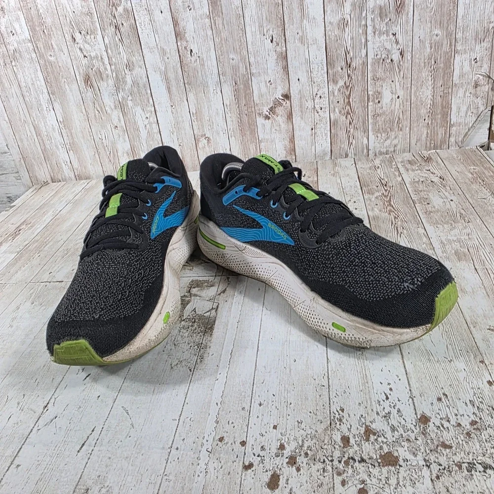 Brooks Ghost Max Mens 11 Black Blue Lime Running Shoes 1104061D060 DNA LOFT v2
